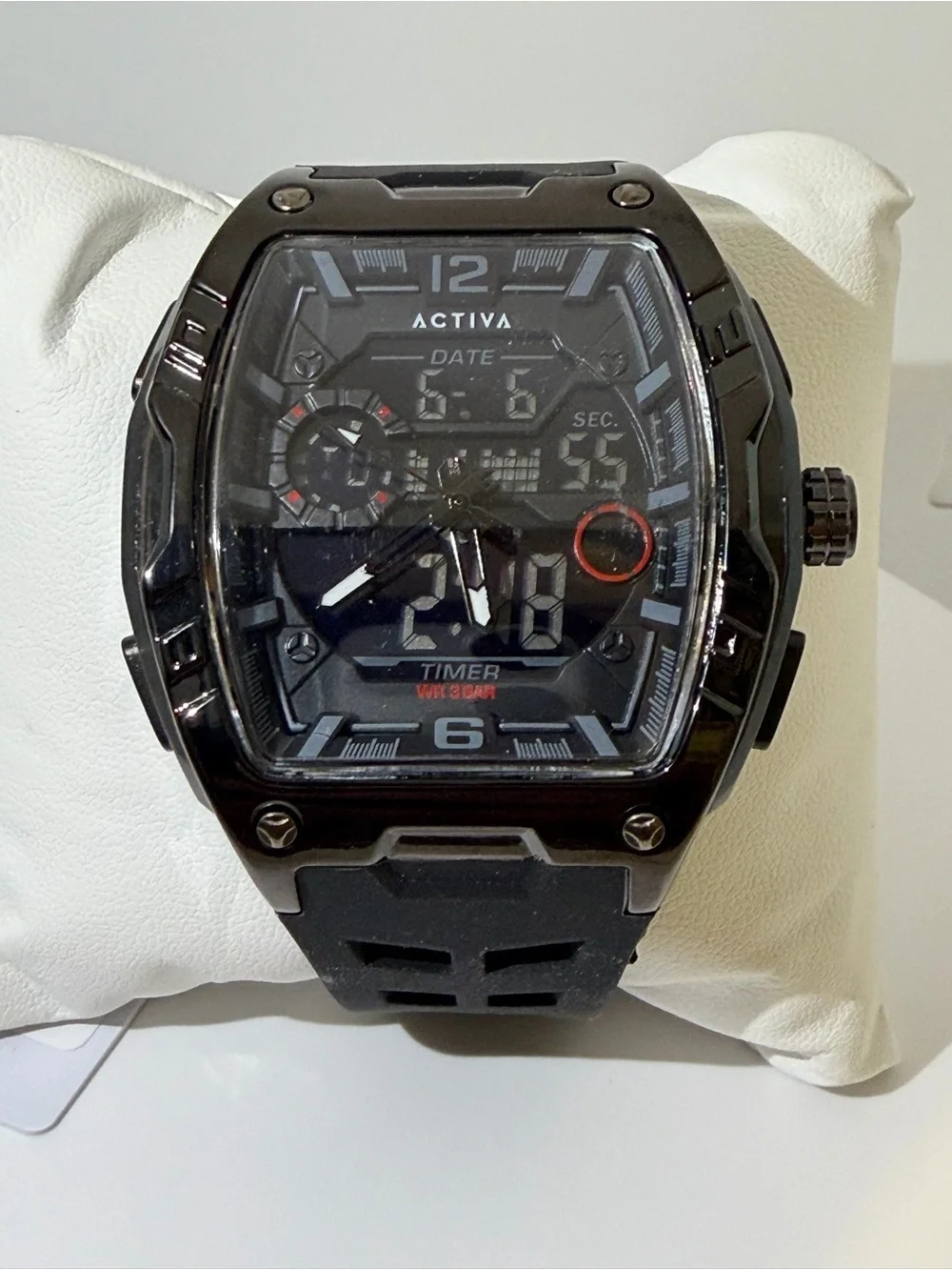 Activa Venzis Men’s  Black Digital Sports Watch With Light Up Dial 50mm
